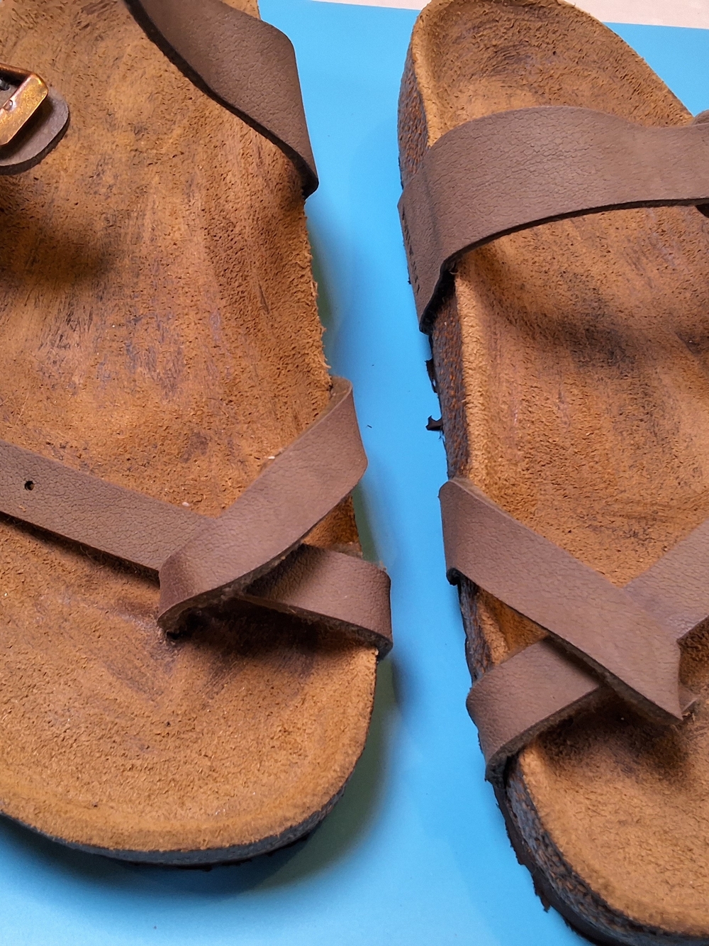 Birkenstock Black Leather Two-Strap Buckle Sandals
